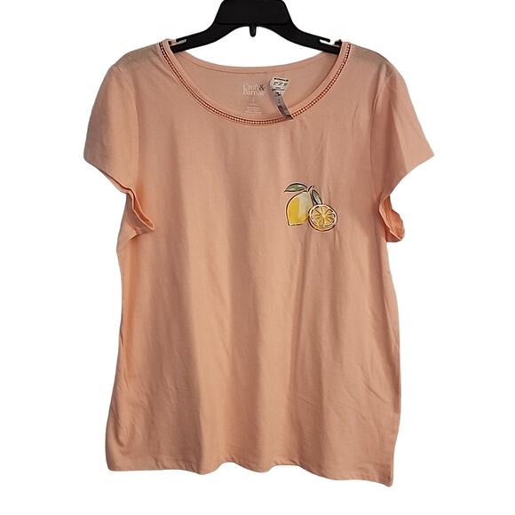 Croft & Barrow Peach Lounge Tee, NWT, Large - Picture 1 of 6